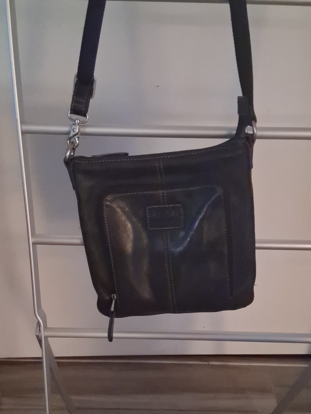 Fossil Black Leather Crossbody Bag